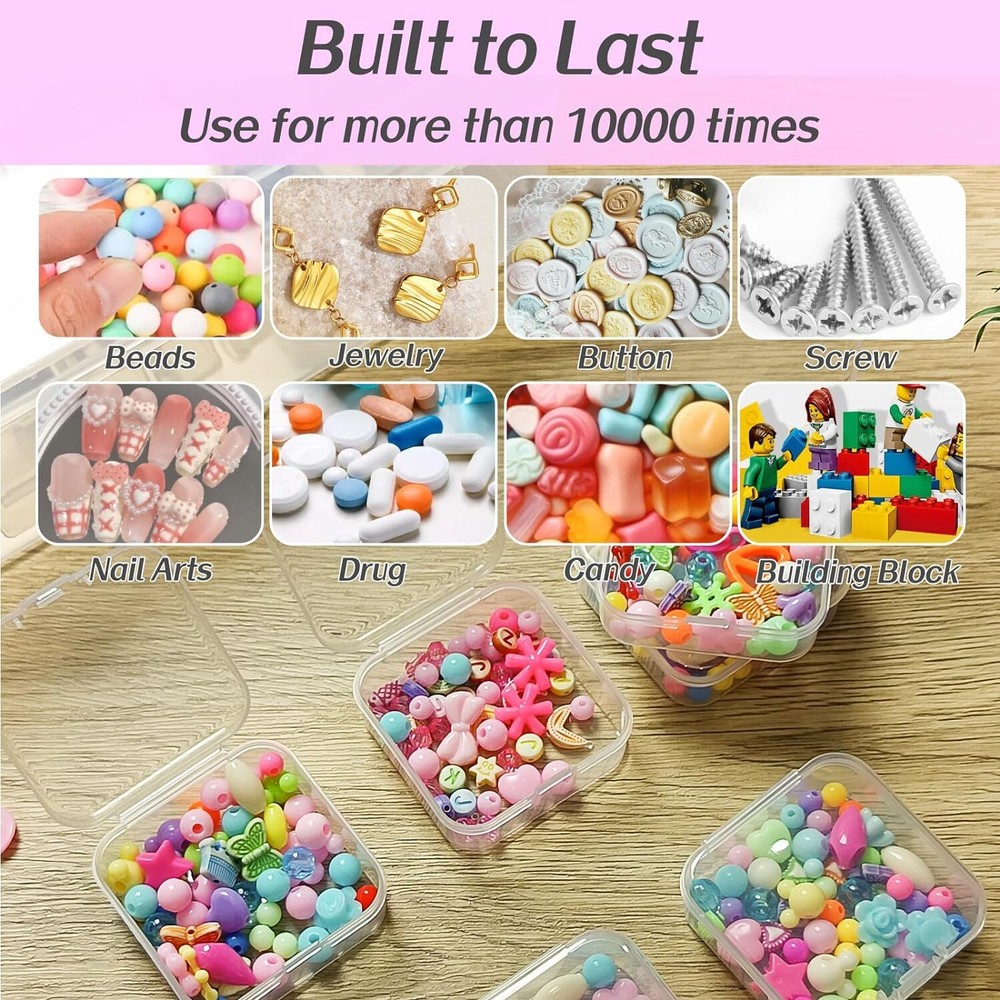 THYSSEN Bead Organizers,30Pcs Plastic Mini Clear Storage Cases 1Pack 30pcs