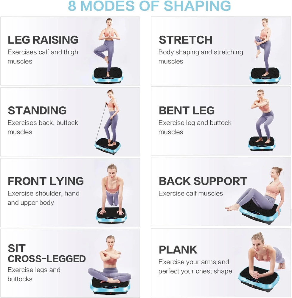 Vibration Plate Exercise Machine with Exercise Bands and Remote Control for Ab &