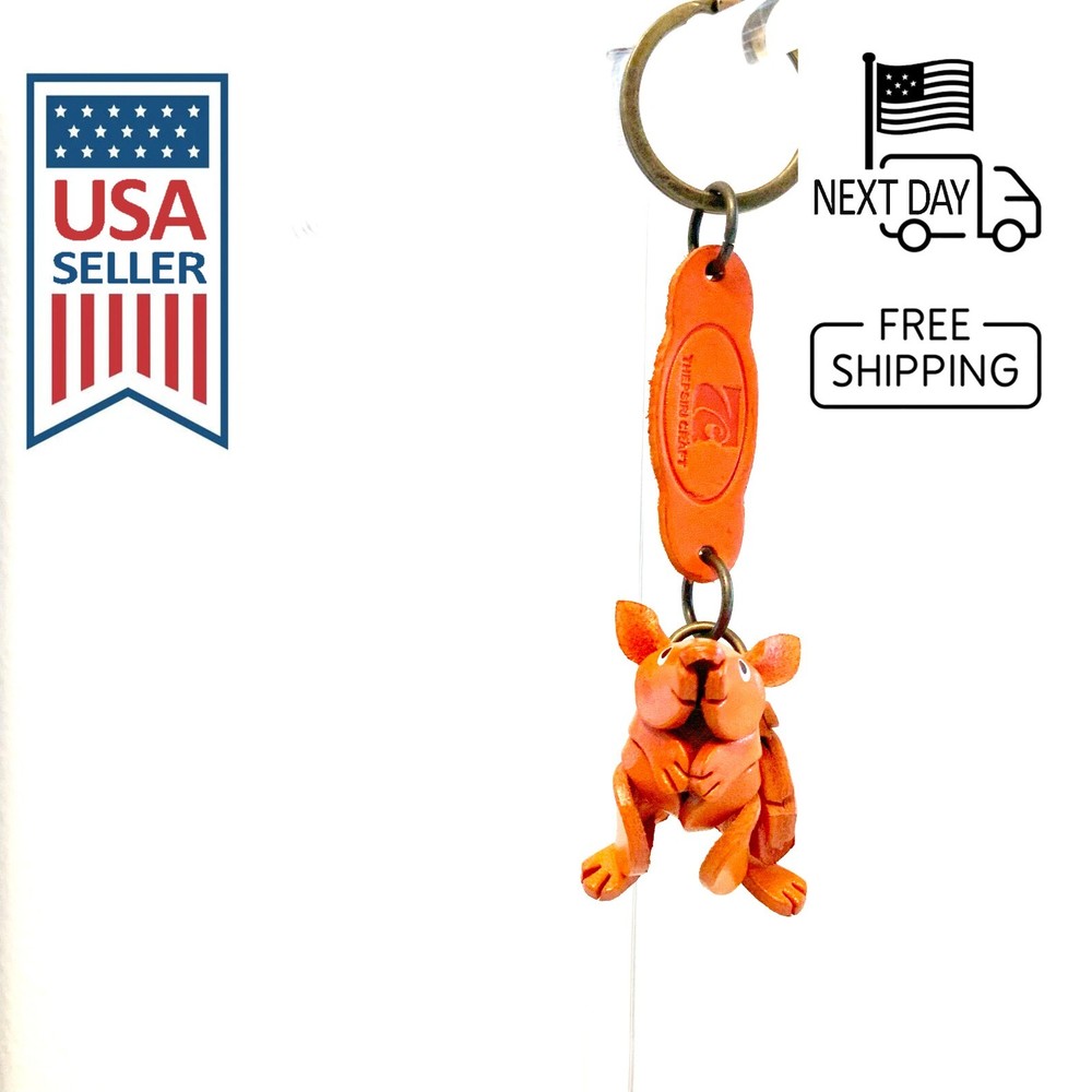 Squirrel Handmade Leather Keyring