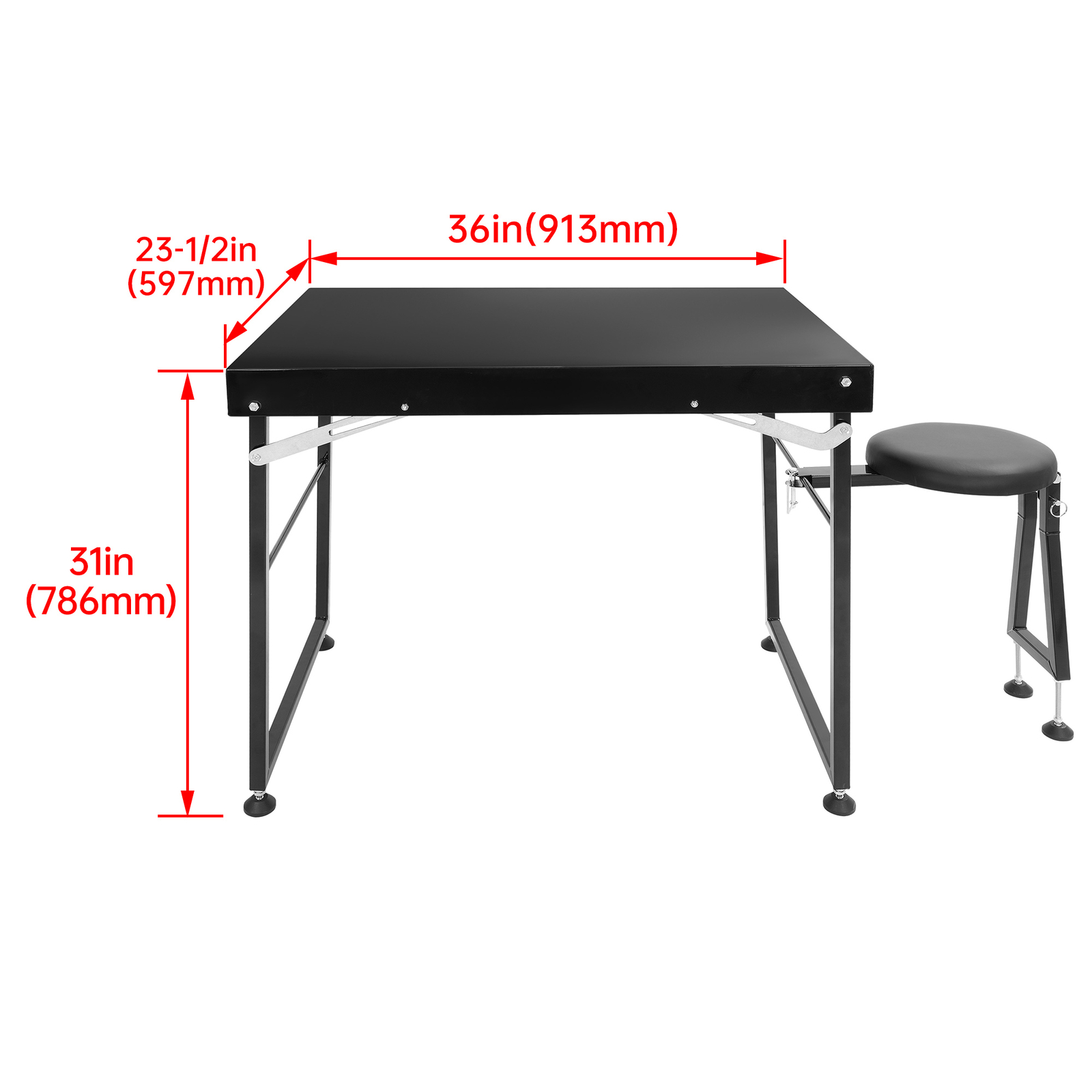 Heavy Duty Long Range Shooting Table Padded Seat Adjustable Legs Built-in Handle