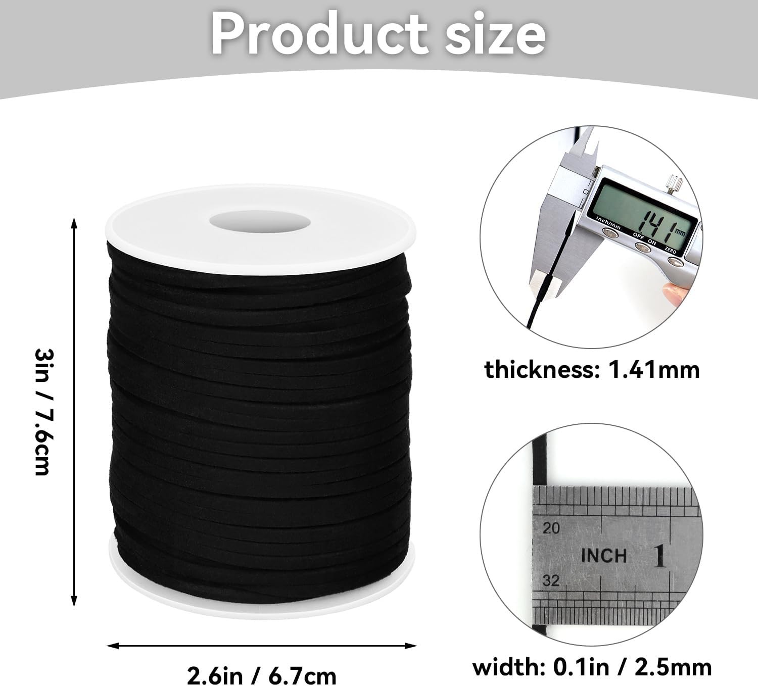 Leather String Suede Cord Cords Rope for Jewelry Making Black