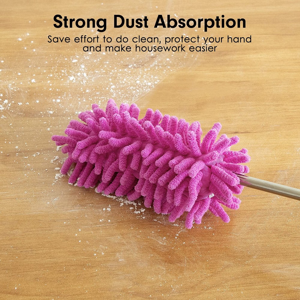 Microfiber Duster for Cleaning, Tukuos Hand Washable Dusters with 2pcs Replaceab