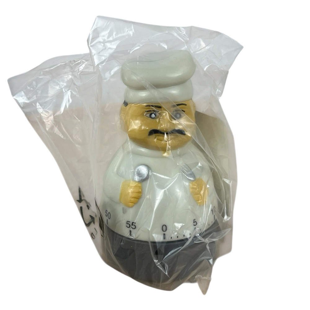 Chef Shaped 60 Minute Mechanical Kitchen Timer 4" Tall Tested Works