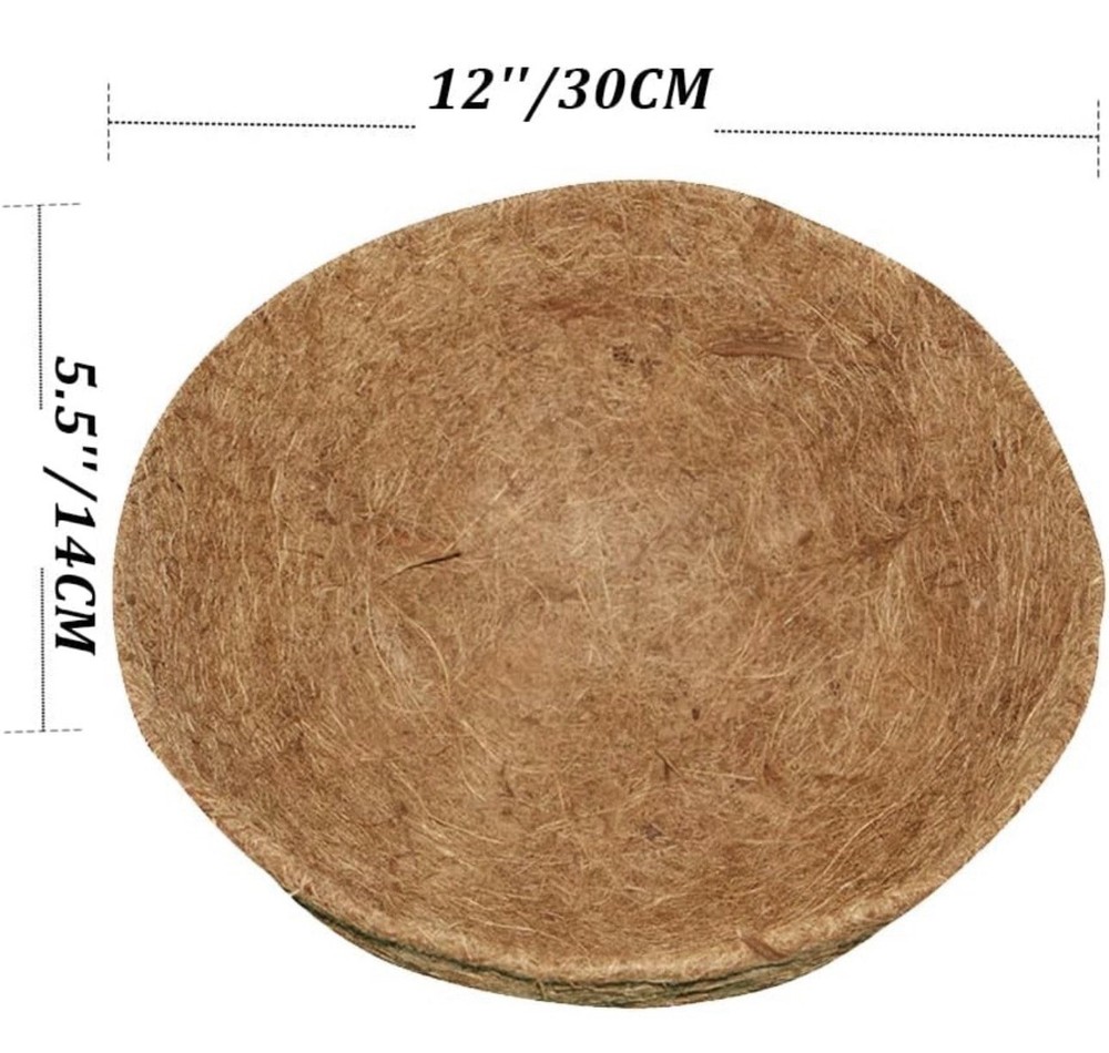 2 Pack Round Replacement 12 Inch Coco Liners For Baskets