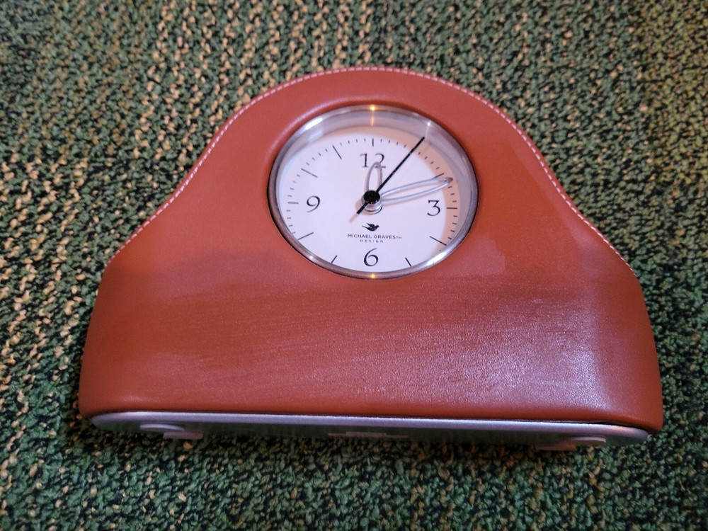 Michael GRAVES Design Mantle Clock 2012 Leather-Like