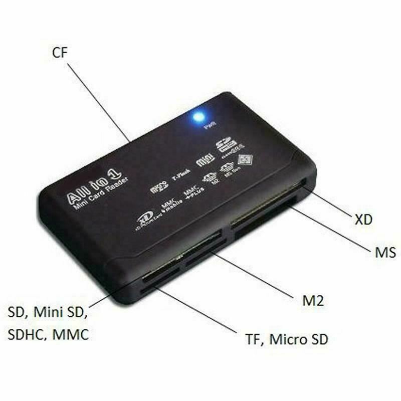 Mini Memory Card Reader 26-IN-1 USB 2.0 High Speed For CF xD SD MS SDHC