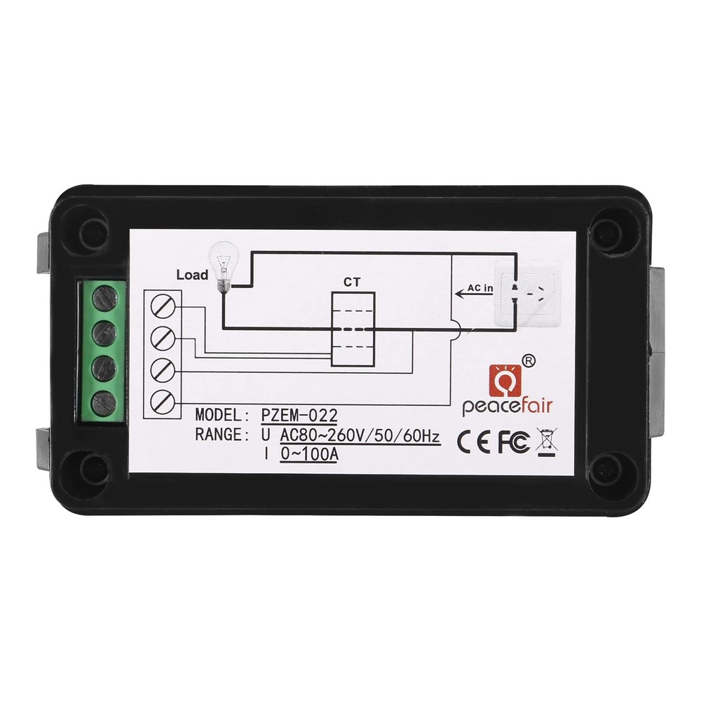 AC Digital Meter 80-260V 100A LCD Display Multimeter Ammeter Voltmeter