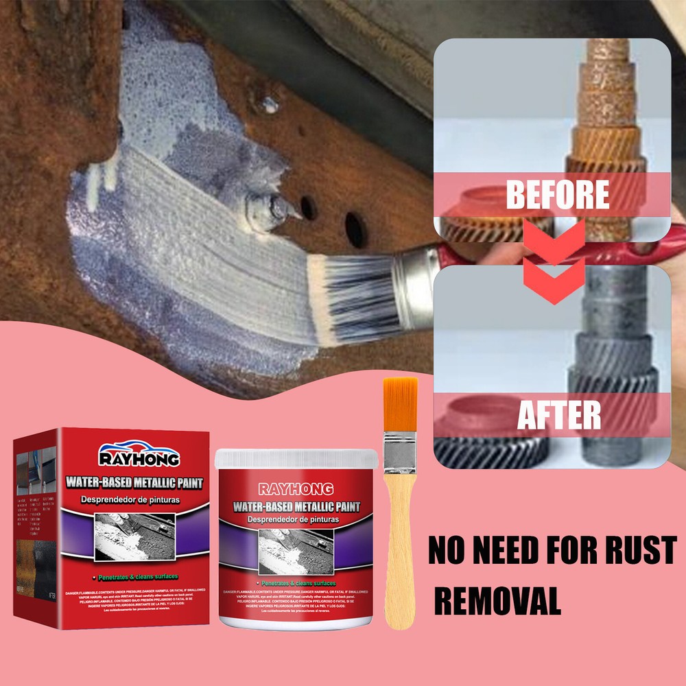 2× 100ML Metal Rust Remover Water-based Metallic Paint Rust Conversion Agent New