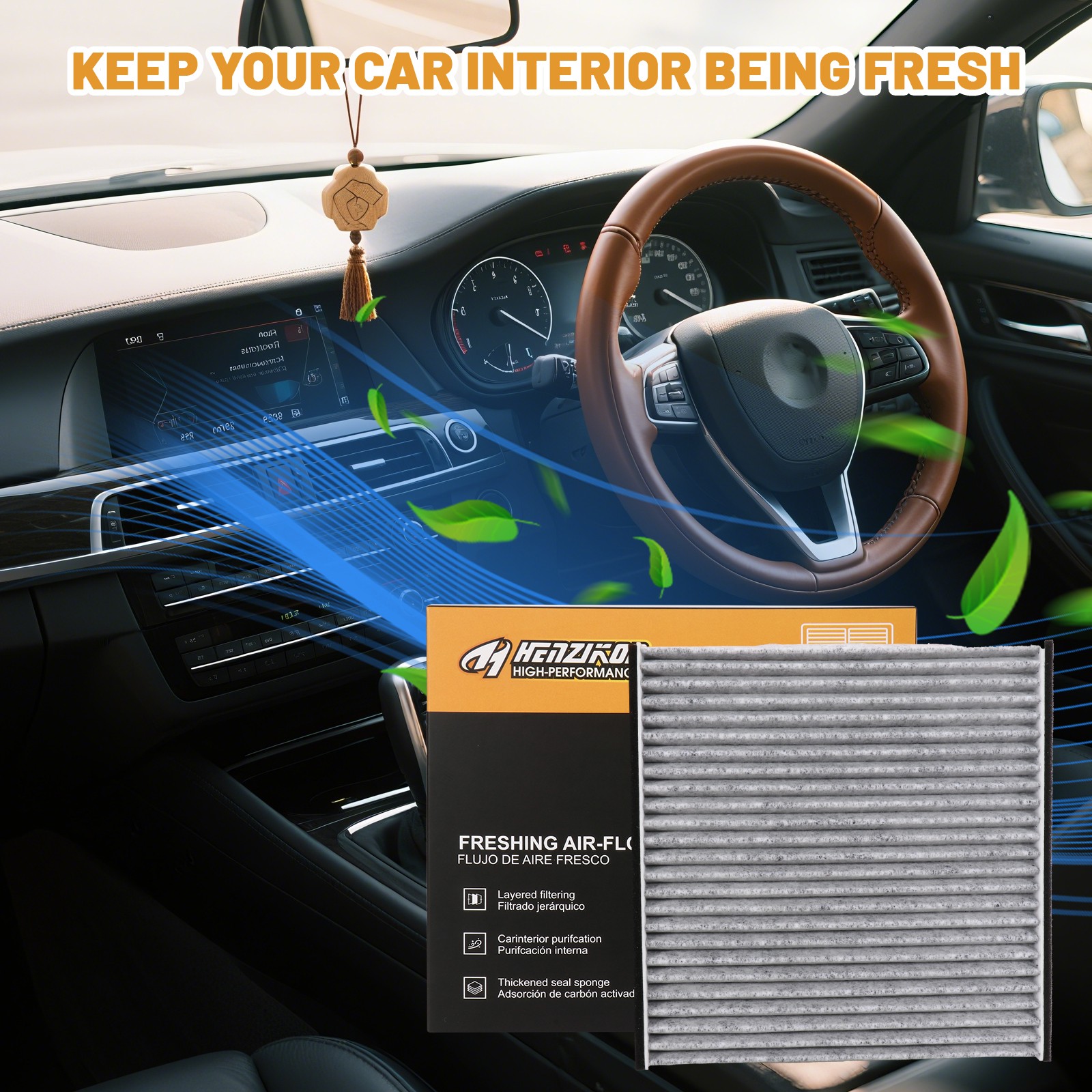 Cabin Air Filter for LEXUS TOYOTA C20025C Carbonized Charcoal 87139-06030