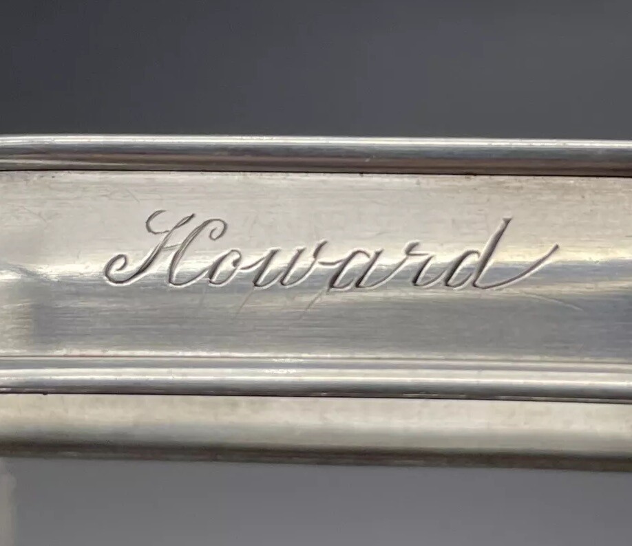 Sterling Silver Napkin Ring Engraved Name “Howard” Watrous