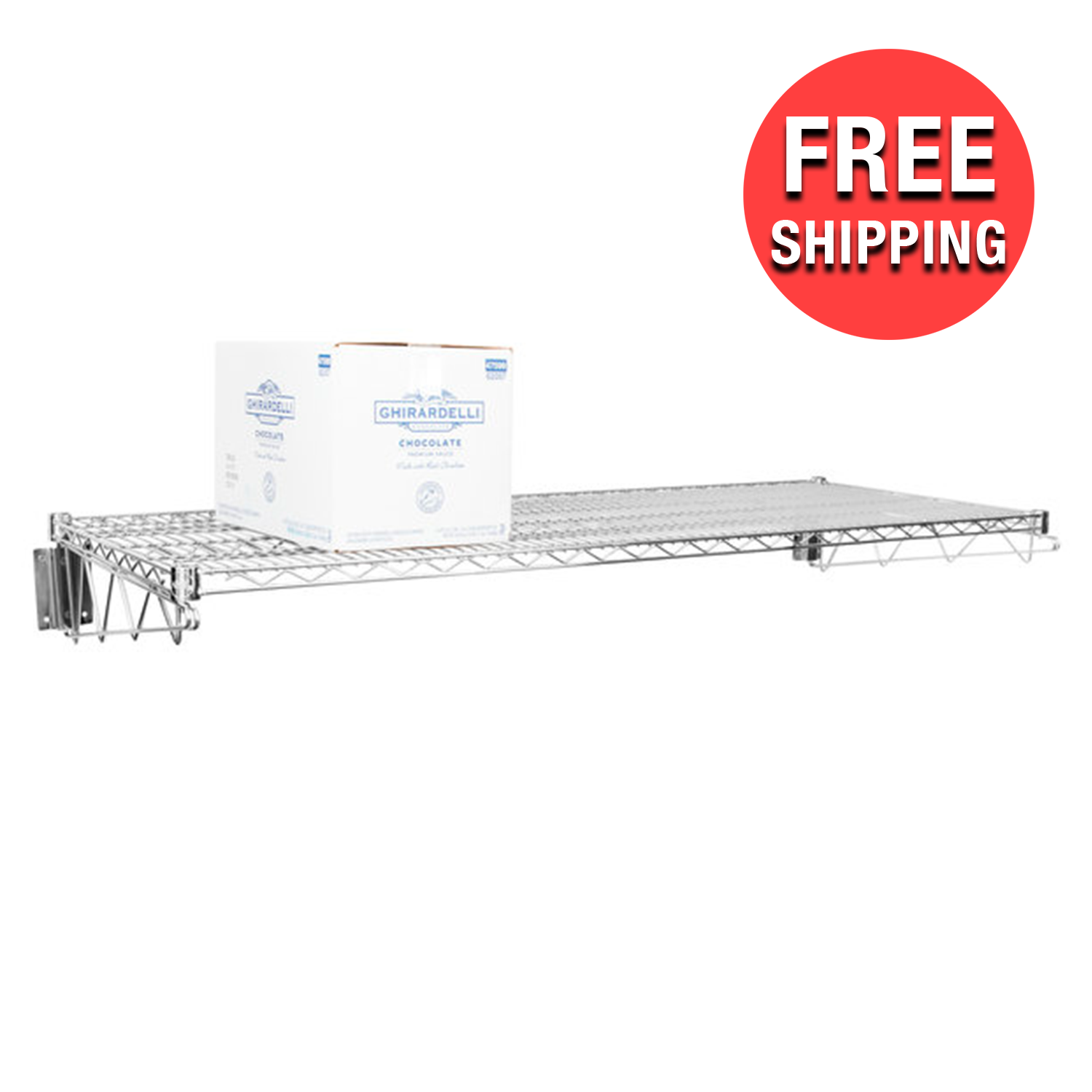 Commercial Kitchen 24" x 60" Wall Mount Chrome Wire Shelf Rack Pot Pan Shelves