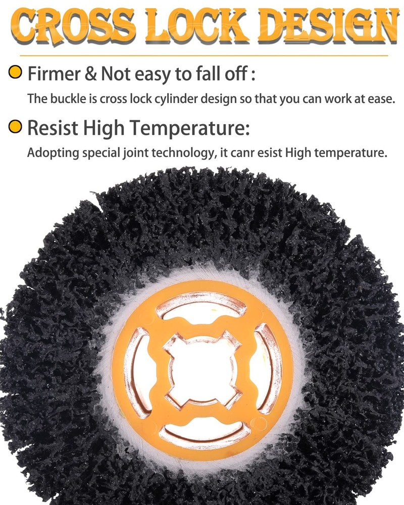 SHITIME 4.5" x 4" Abrasive Drawing Wheel Surface Conditioning Tool, 40 Black