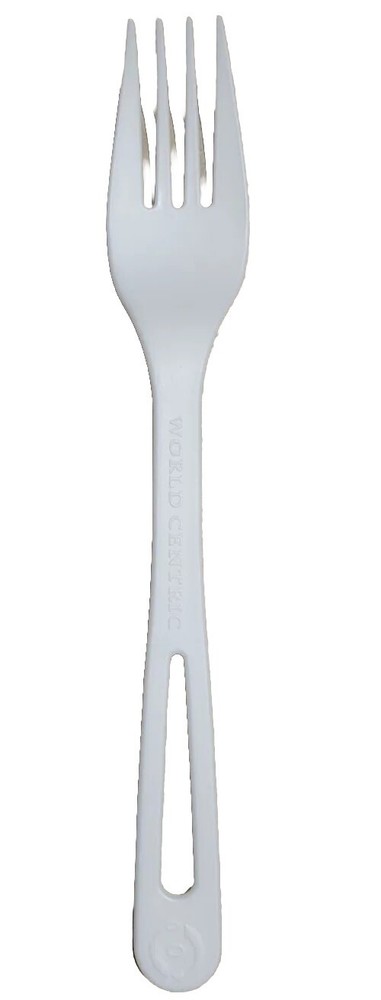 World Centric Compostable Forks, 6.3", White, 400 Count, Model - FOPS6