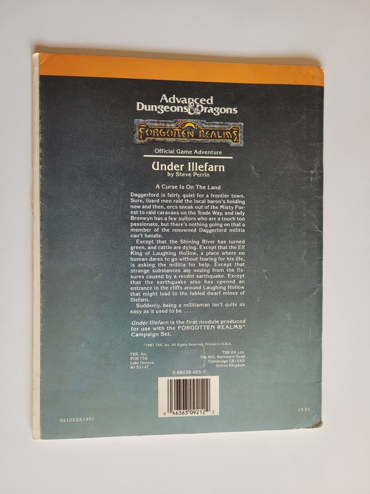 TSR AD&D N5 Under Illefarn Advanced Dungeons & Dragons Forgotten Realms Module