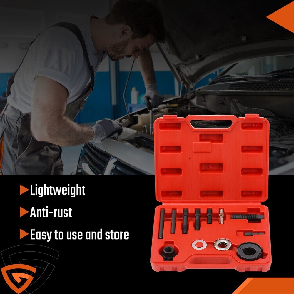 13Pcs Power Steering Pump Pulley Puller Remover & Alternator Installer Tool Kit