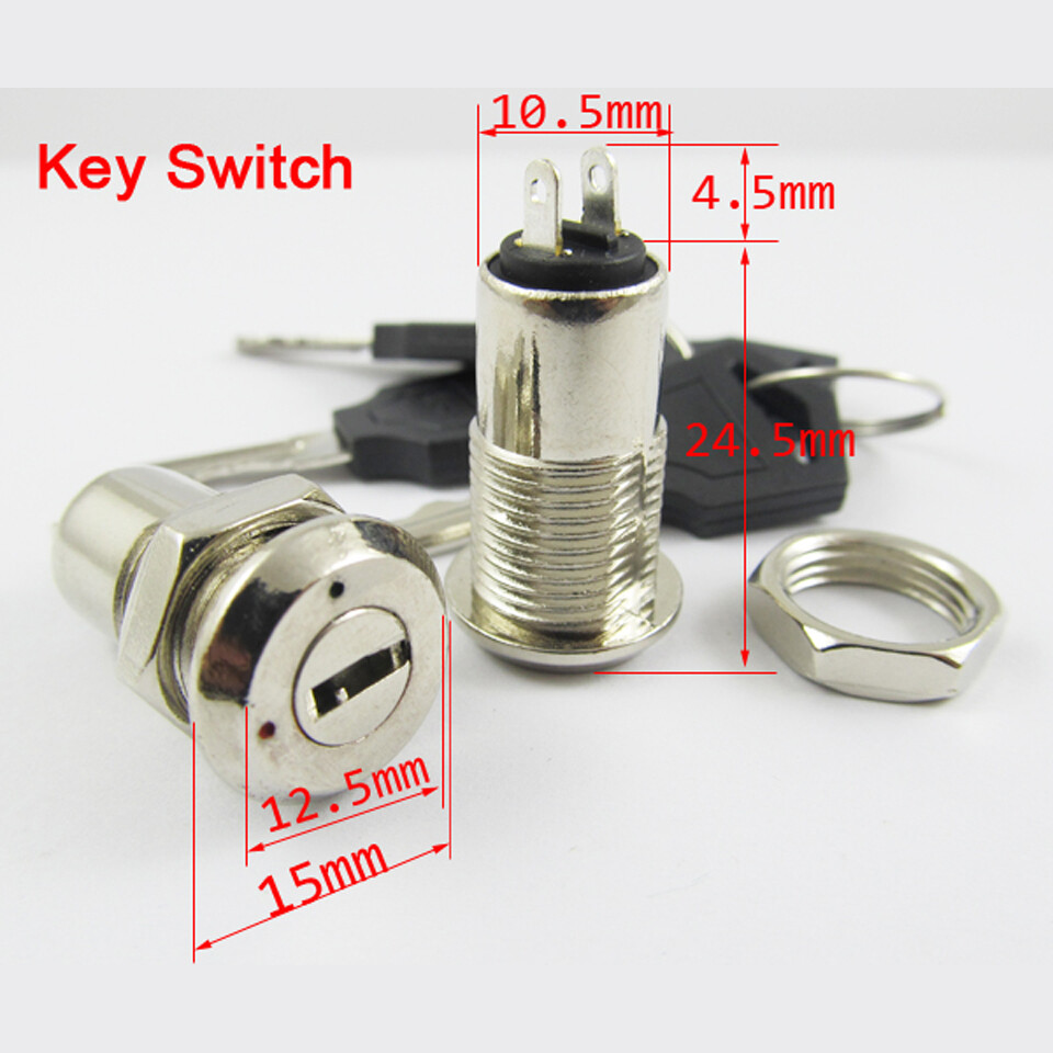 10pcs Key Switch ON/OFF Lock Switch K3 with Plastic Handle