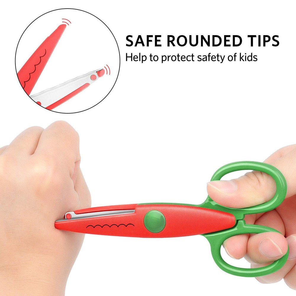 Craft Scissors Decorative Edge ABS Resin Scrapbook Scissors with 6 Pattern Sa...