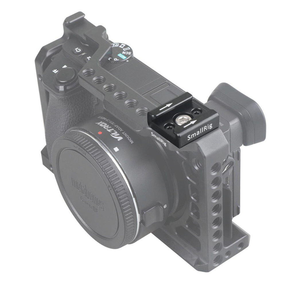 SmallRig 2pcs Cold Shoe Mount Adapter Bracket with 1/4" Thread Hole for Cameras