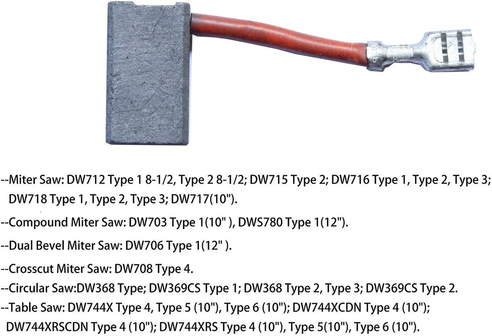 Carbon Motor Brushes Compatible for Dewalt DW718 / DWS780 2 Pack