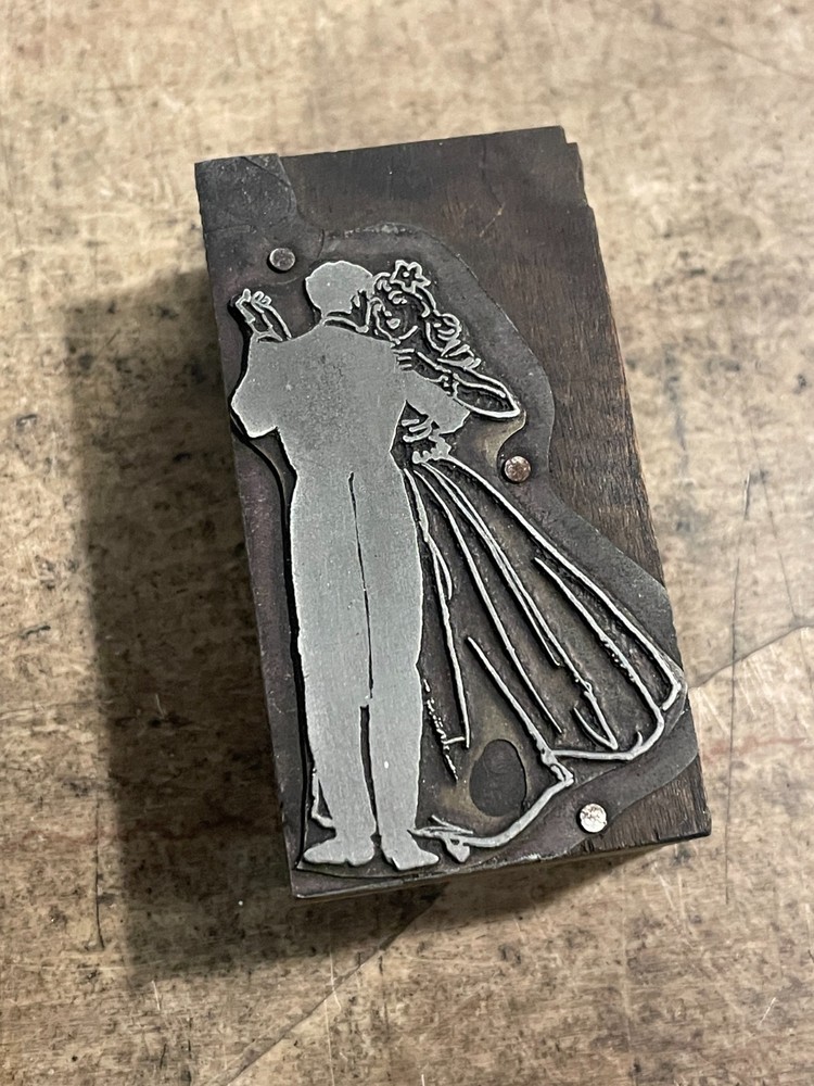 Printing Letterpress Printers Block Dancing Couple (947)