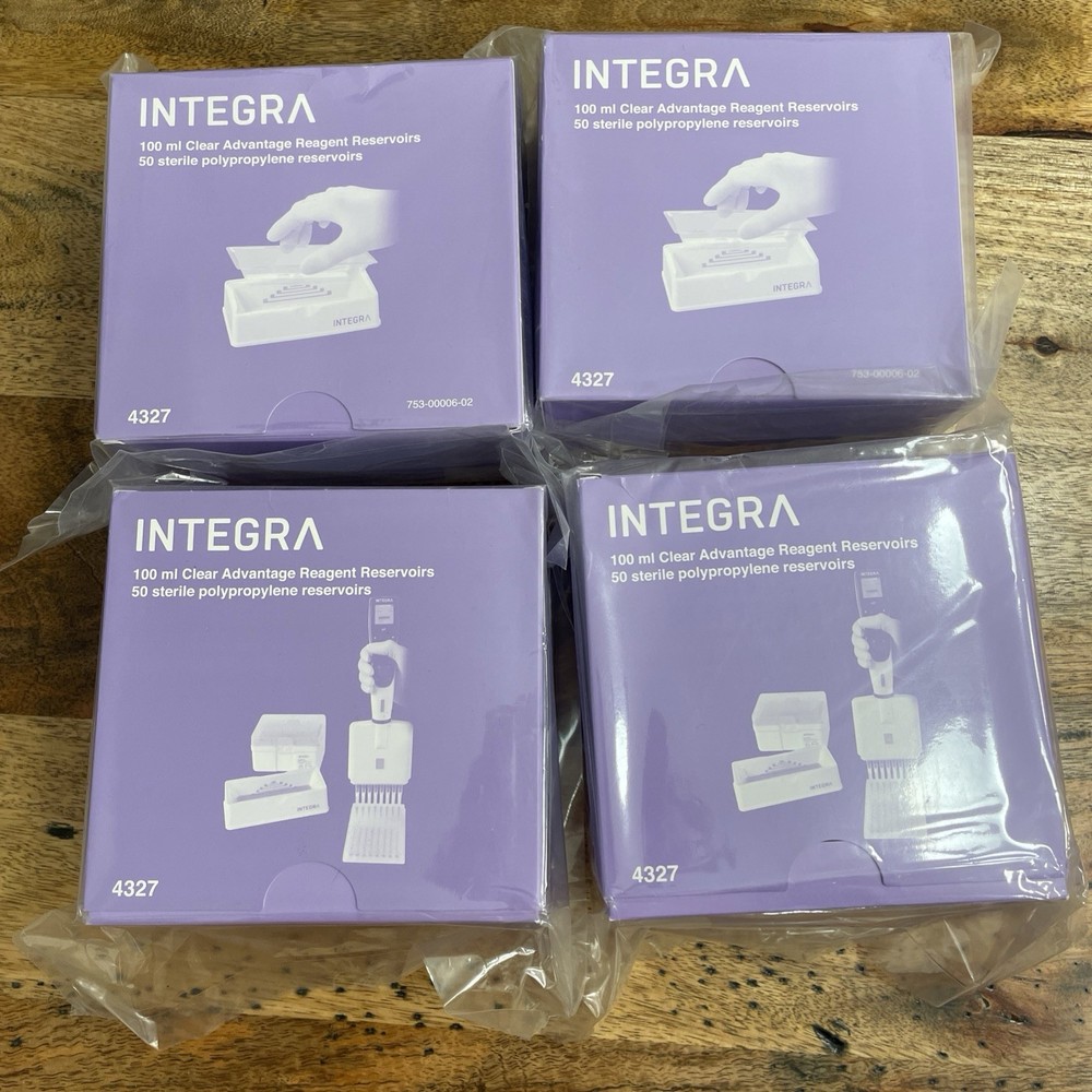 INTEGRA 100 ml Polypropylene Multichannel Reagent Reservoir Base + 200 Inserts