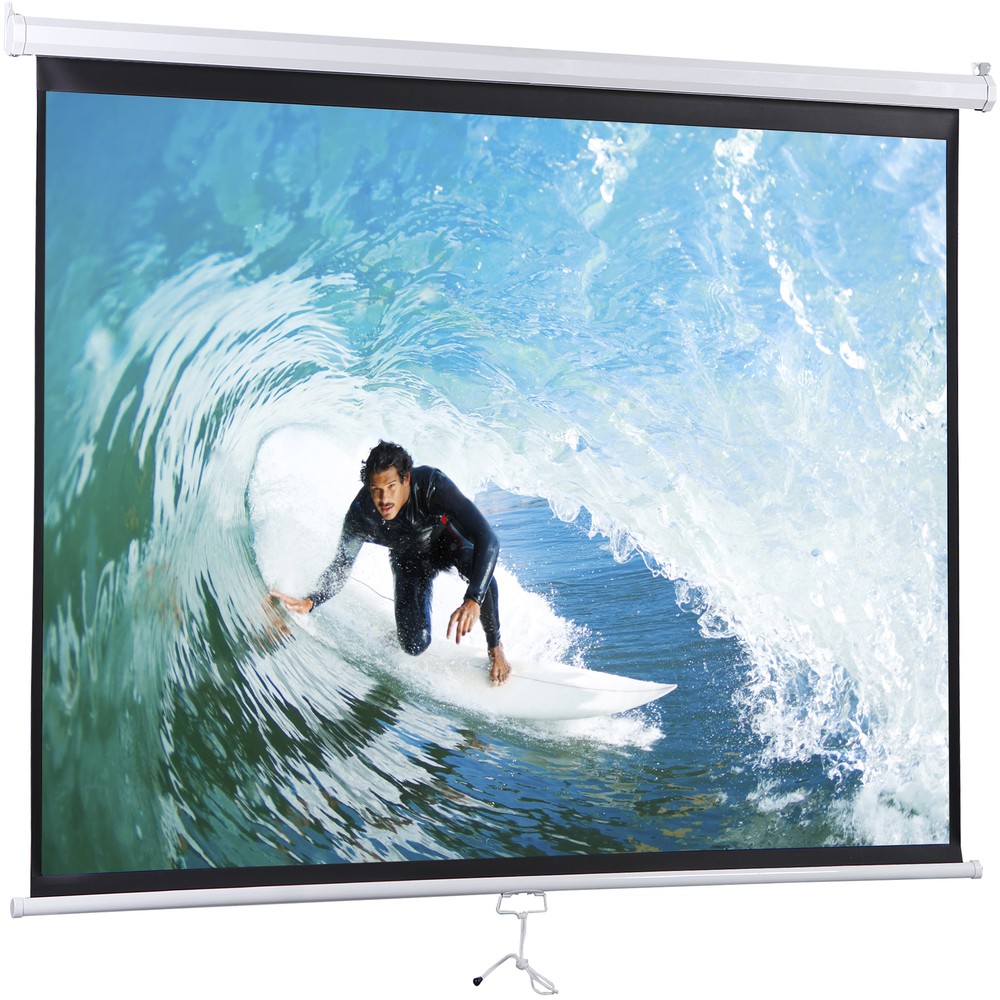 72 Inch Manual Pull Down Projector Screen 4:3 HD Retractable Widescreen Matte