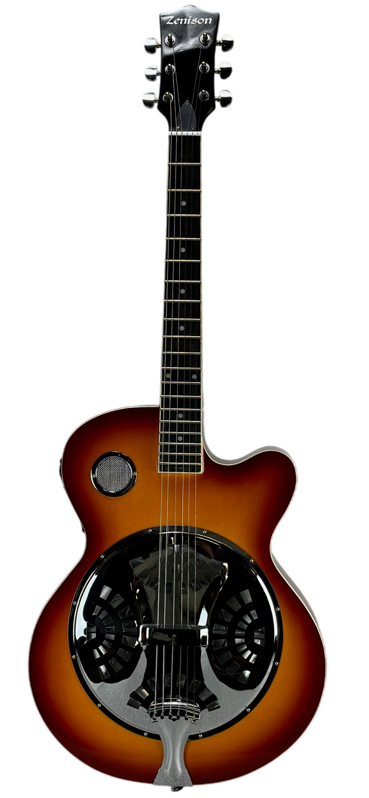 Zenison Steel Pan Acoustic Electric Resonator Guitar Single Cutaway Sunburst