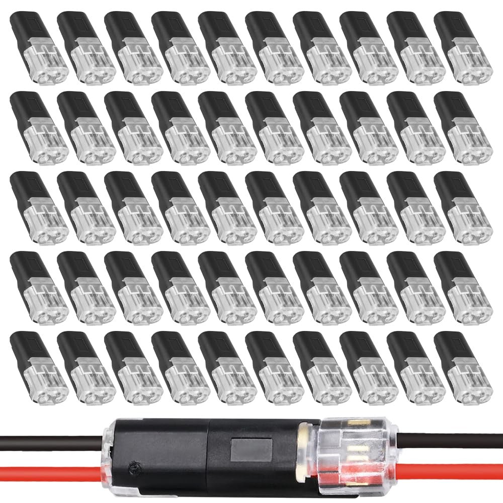 20/50pc Double-Wire Plug-in Cable Snap Connector Terminal Block / Locking Buckle