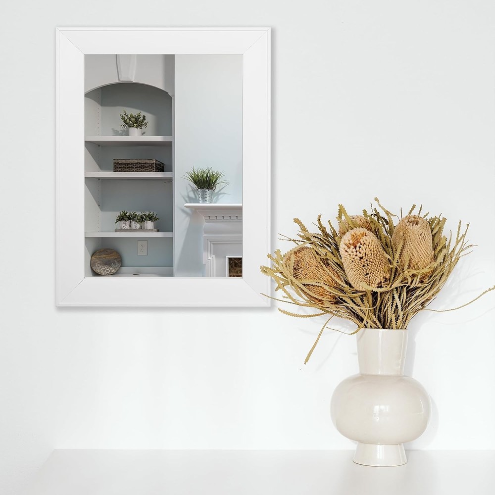 Rectangular Wall Mirror 12" x 16" Beveled Framed Mirror Bathroom Bedroom
