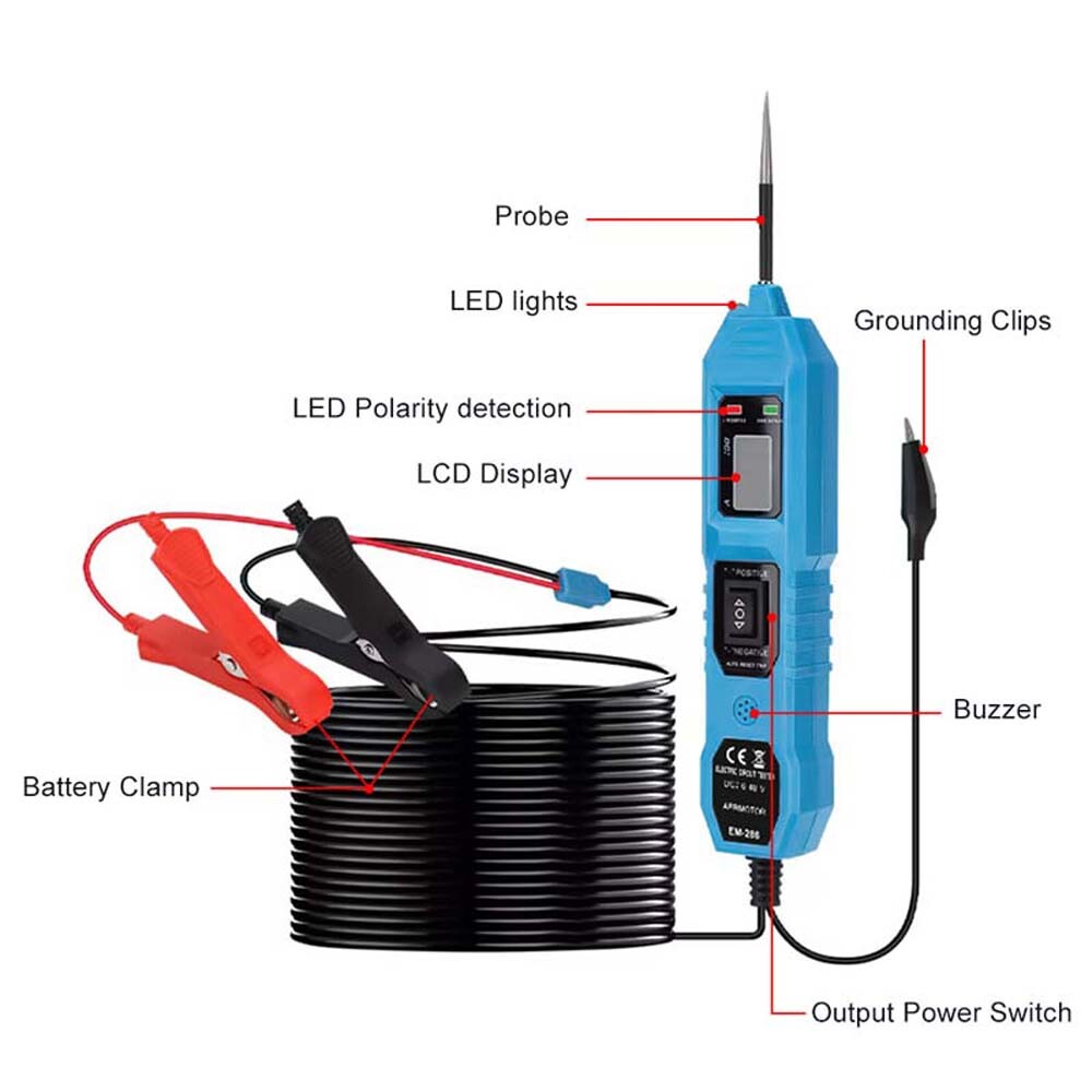 6-48V Automotive Digital Power Probe Circuit Electrical Tester Device System