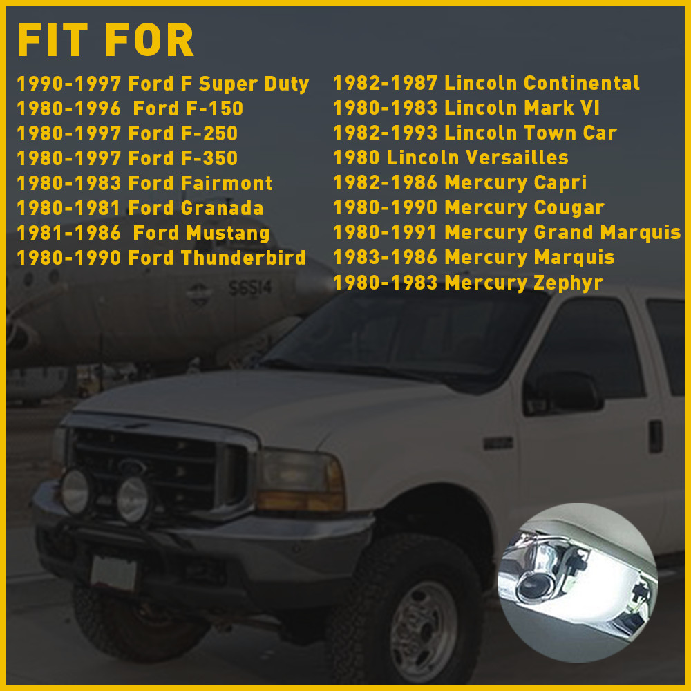 or F150 Bronco Fit Ford Overhead 80-96 250 Ceiling Light Dome Bulb White Cover