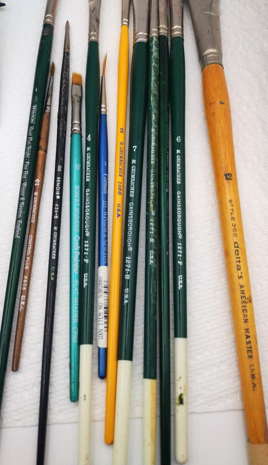 Paint & Brush Artist Lot Oil Grumbacher Pastels Charcoal Winton Fine Hog Vintage