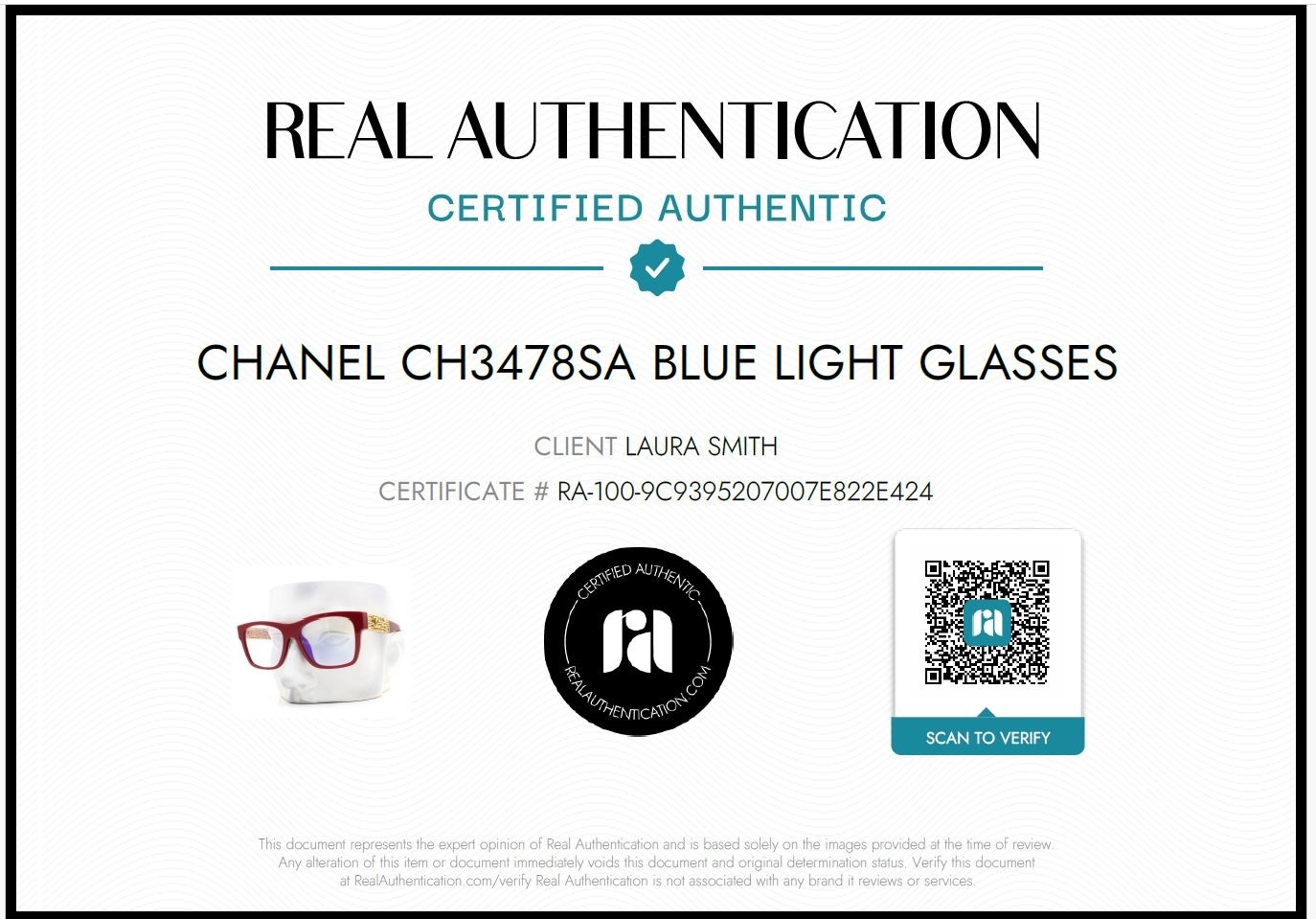 Chanel Blue Light Glasses ch3478SA Dark Red Gold Jewel Tweed 51mm with Case