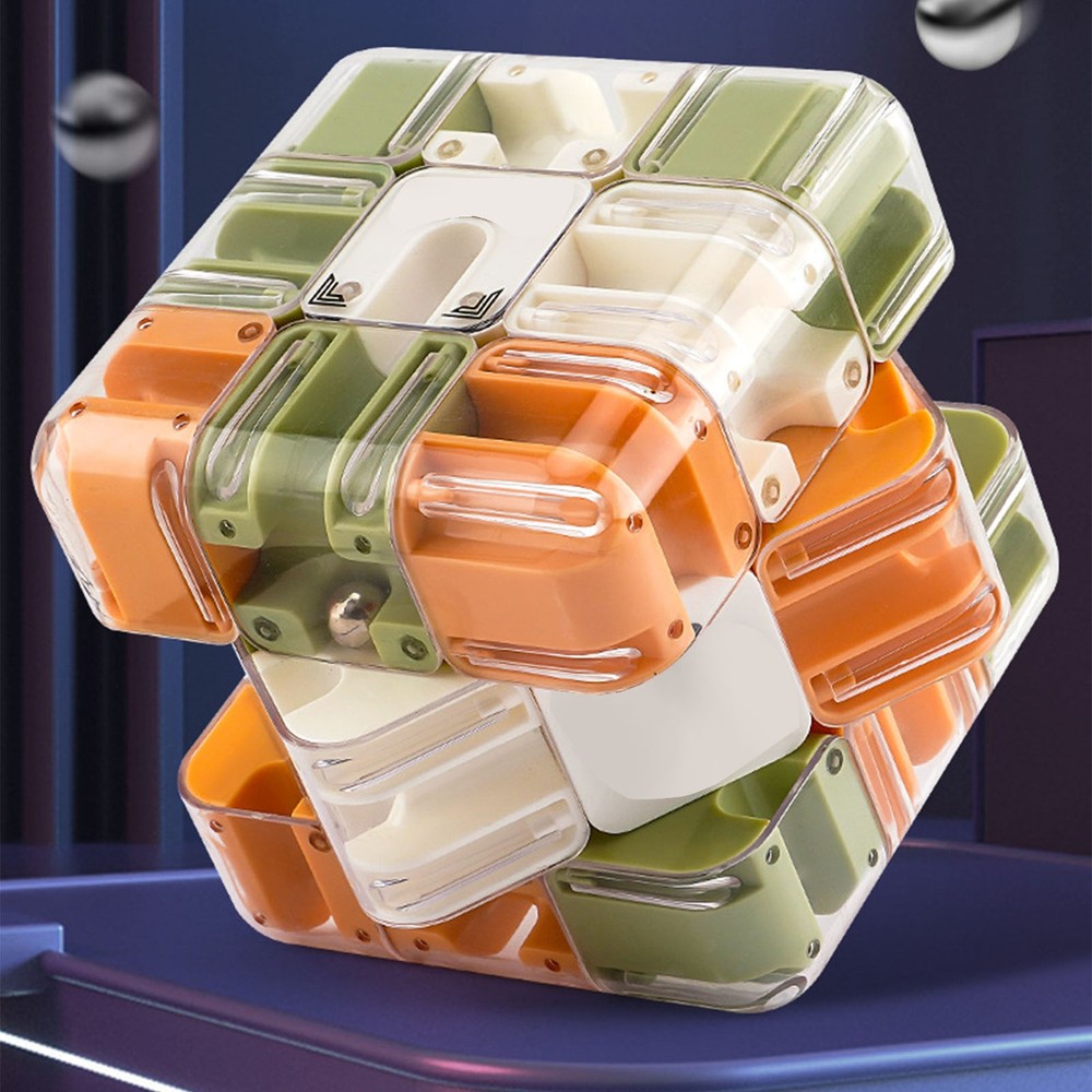 3D Maze Puzzle Cube for Kids 3+ Rolling Ball&Cube Concentration Training
