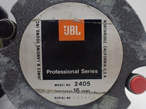 JBL 2405 Tweeter Pair Professional Series 16 Ohms Compression Working Confirmed