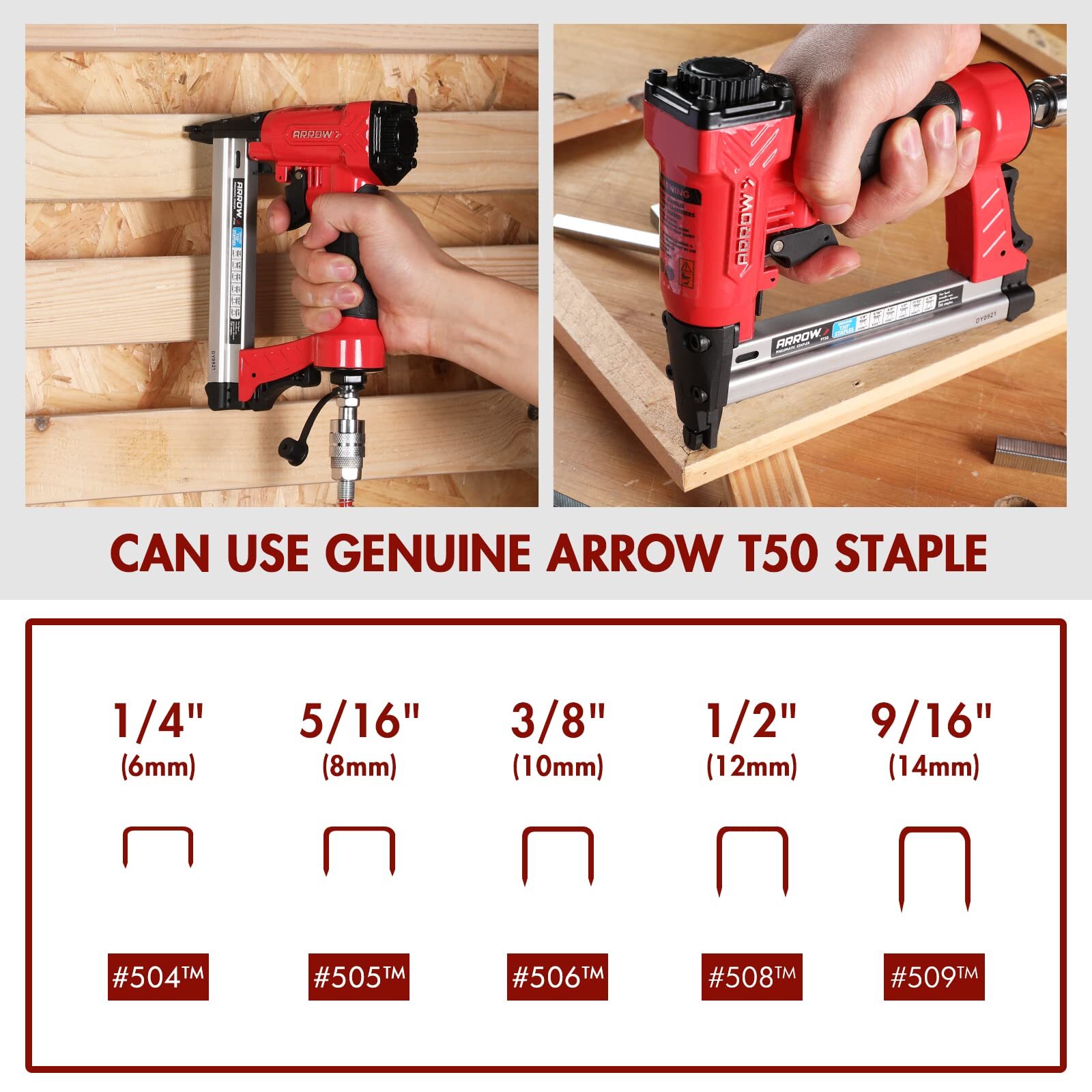 Arrow Pneumatic Staple Gun Oil-Free Upholstery Stapler with 3750 Pieces For DIY