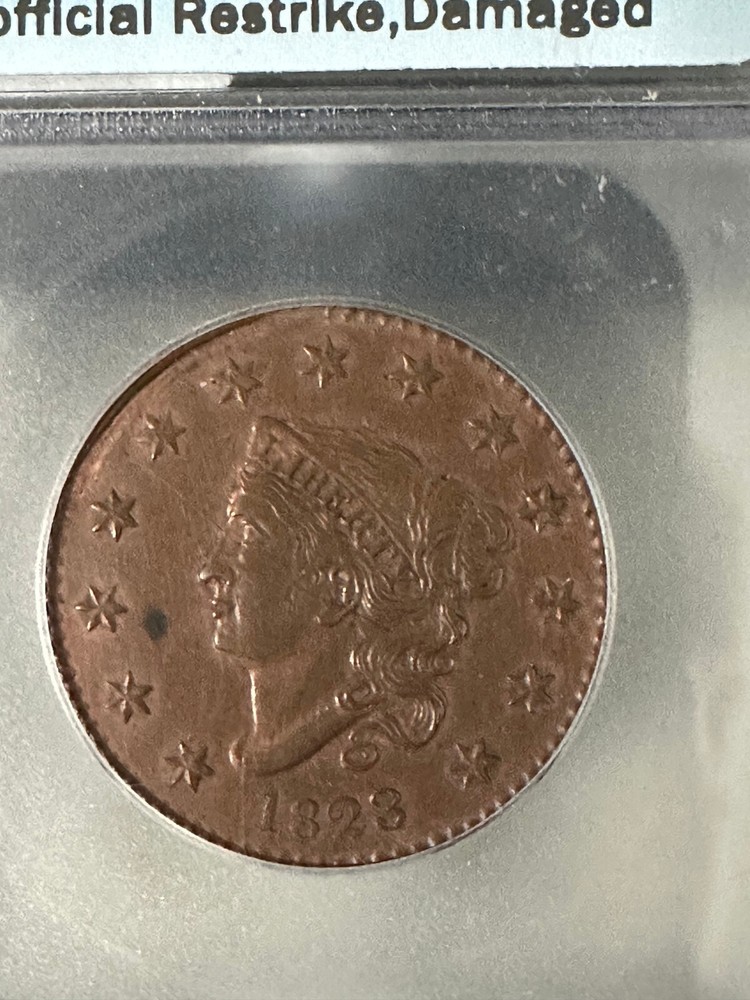 1823 Large Cent Unofficial Restrike MS60 Details