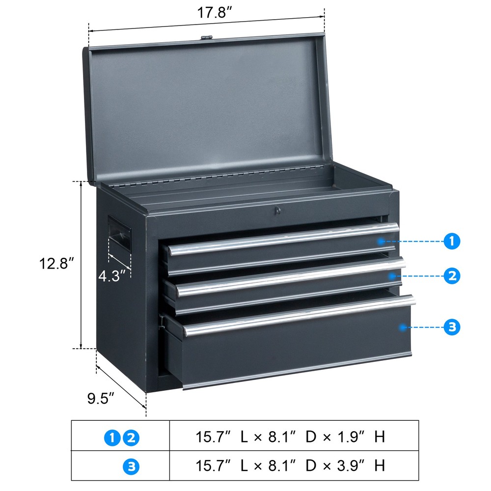 4-Drawer Rolling Tool Cabinet with Bottom Storage & Handle for Garage Workshop