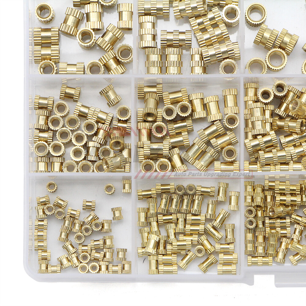 370 Pieces M2-M5 Solid Brass Knurled Nut Injection Thread Insert Fmbedded Nuts
