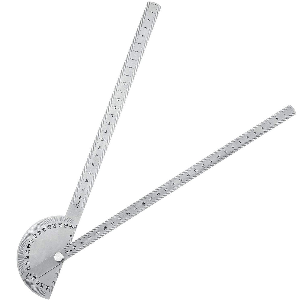 Multi-Functional Angle Protractor - 30cm/11.8'' Stainless Steel Measuring Ruler
