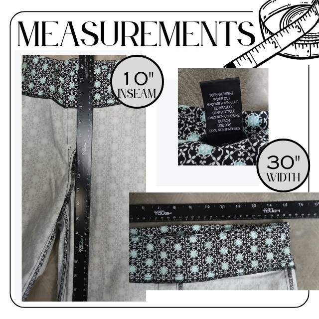 SOHO APPAREL LTD Shorts Womens Medium Black Geometric Bermuda Stretch 10 Inseam