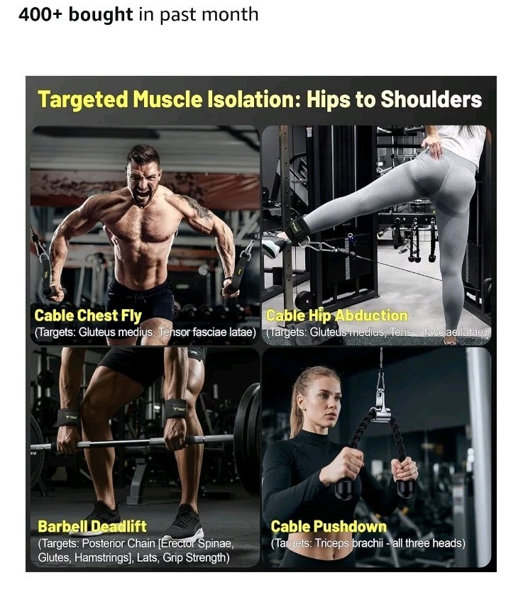 Cable Attachments for Gym, LAT Pulldown & Cable Machine Attachment Set: V-Shape!