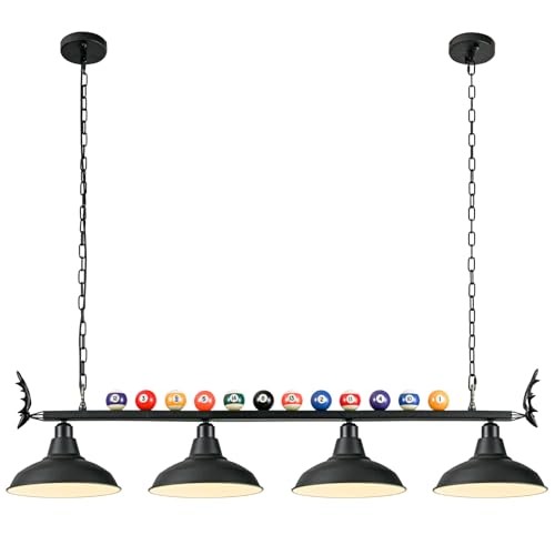 Pool Table Light, Billiard Light for 7' 8' 9' Pool Table, Hanging 4 Lights