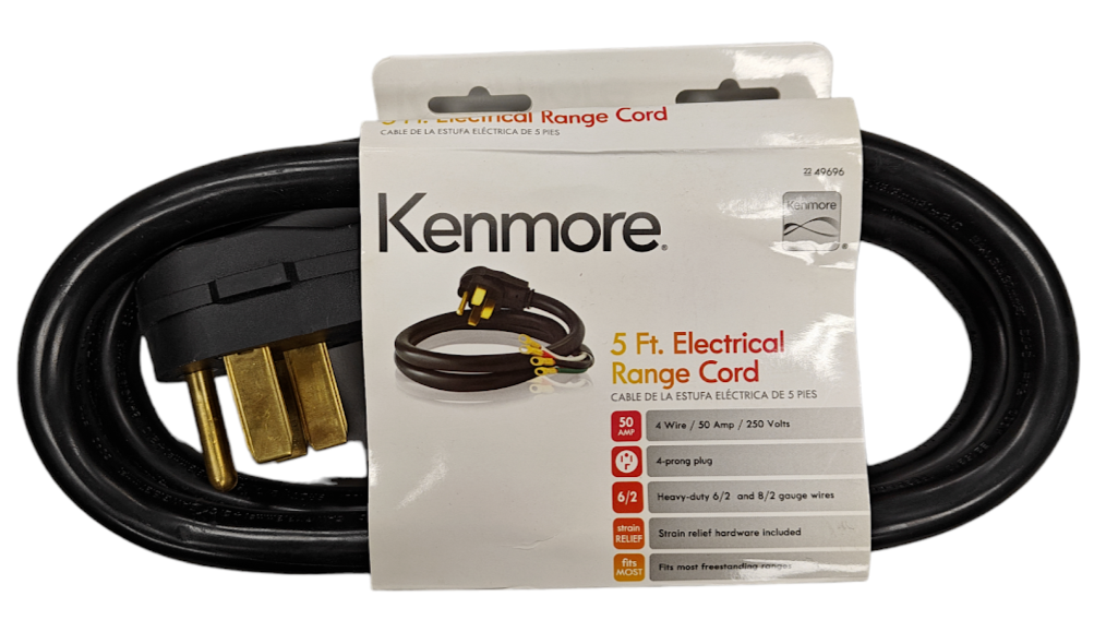 Kenmore 4-Prong 5 Ft Electrical Range Cord 50 Amp 250 Volts 49696