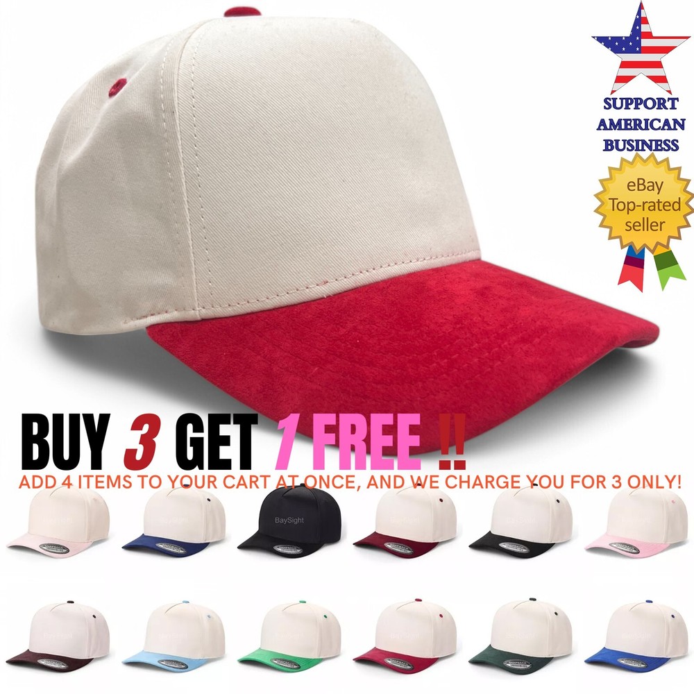 Baseball Cap Snapback Adjustable 5 Panel Snapback Hat Suede Visor Brim Mens