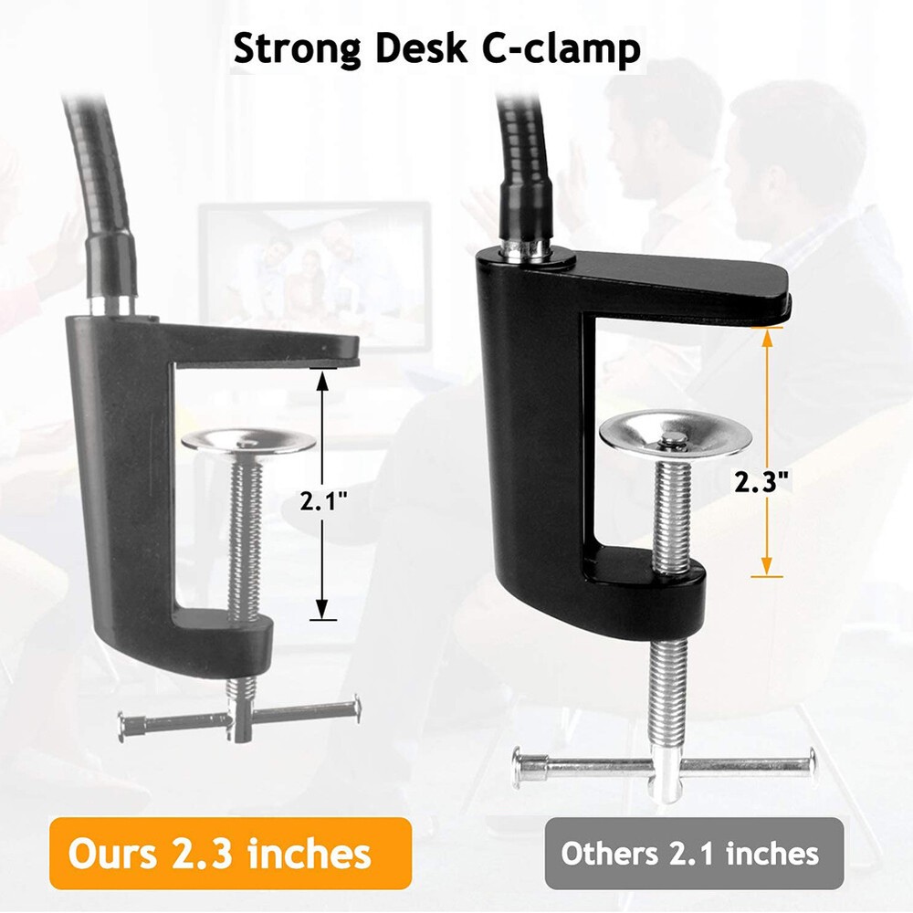 Black Flexible Webcam Stand Enhanced Durable Desk Camera Clamp Bracket Holder