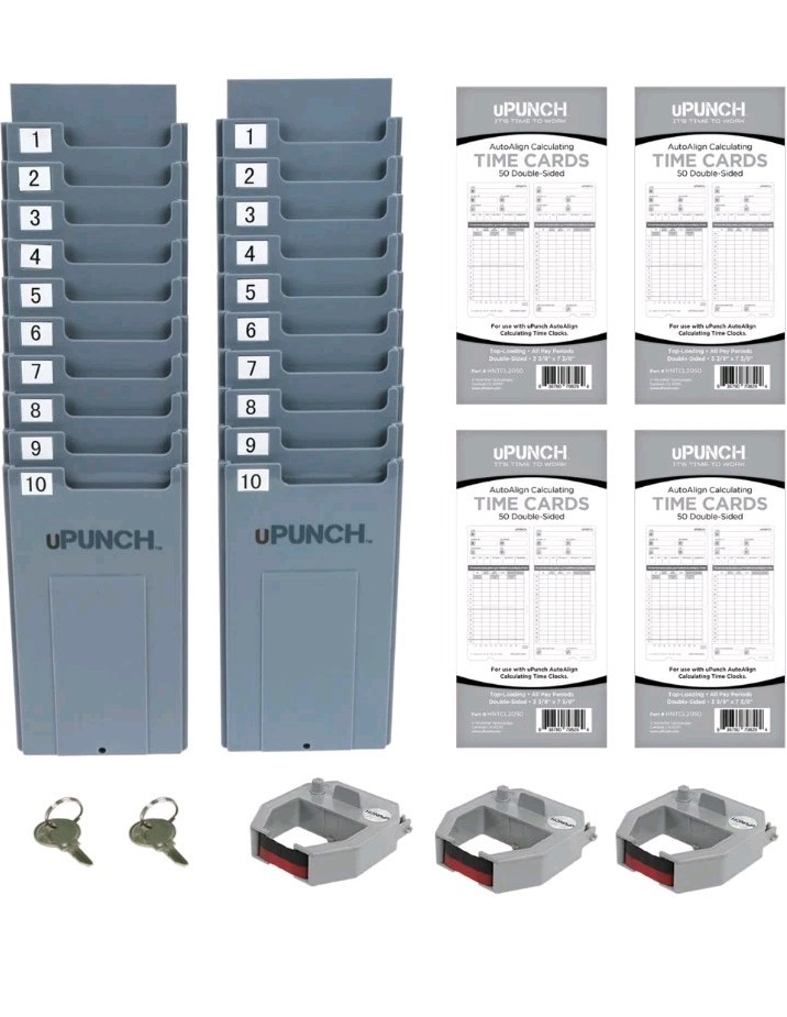 HN4500 Advanced Calculating Time Clock Bundle for Small Business: Complete Emplo