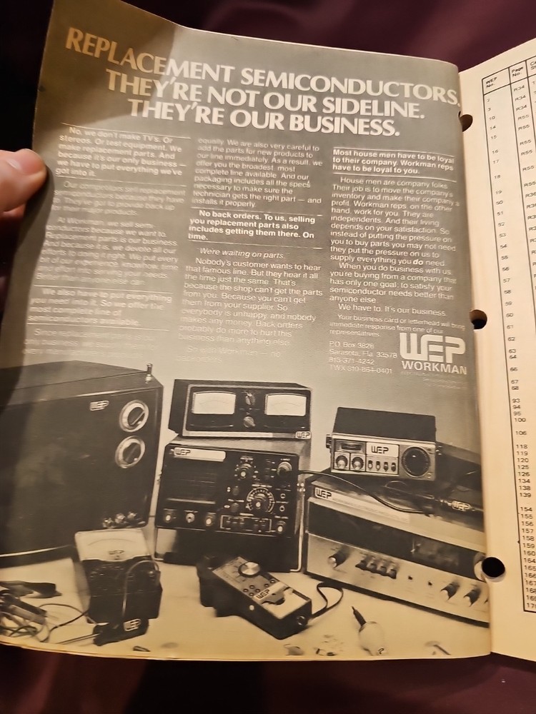 WEP Workman Semiconductor Catalog And Cross Reference 1980