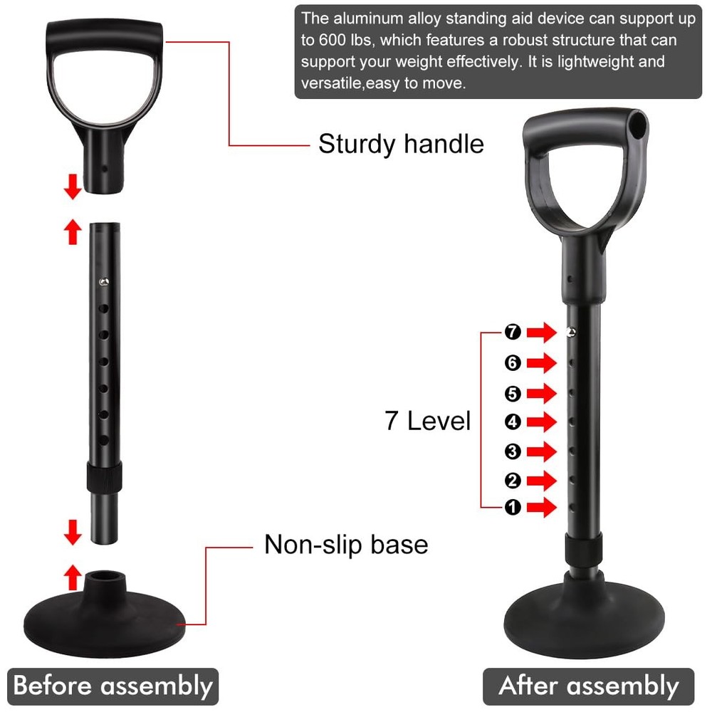 Adjustable Mobile Standing Aid Portable Mobility Tool for Elderly Seniors
