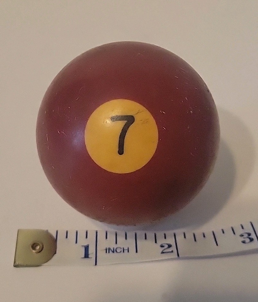 Vintage No. 7 Solid Red Pool Ball Billiard 2" Replacement (I)